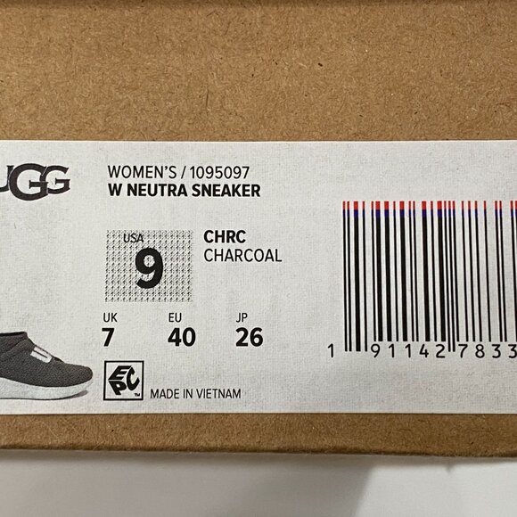 UGG Neutra Slip-On Sneaker Charcoal Gray Size 9 Women's with Box - Picture 2 of 7